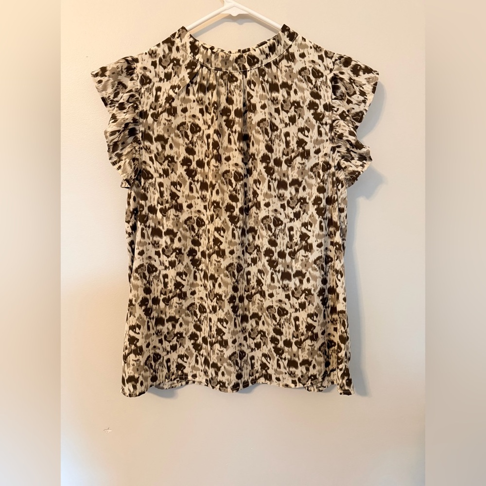 THML Black and Cream Patterned Blouse